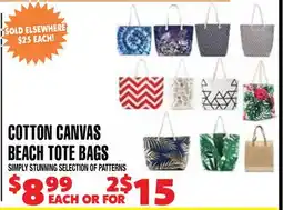 Len's Mill Stores COTTON CANVAS BEACH TOTE BAGS offer