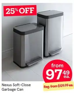 Kitchen Stuff Plus Nexus Soft-Close Garbage Can offer