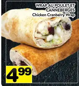 Supermarché PA WRAP AU POULET ET CANNEBERGES | Chicken Cranberry Wrap offer
