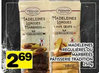 Supermarché PA MADELEINES RÉGULIÈRES OU MARBRÉES PÂTISSERIE TRADITION offer