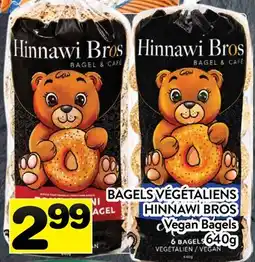 Supermarché PA BAGELS VÉGÉTALIENS HINNAWI BROS | Vegan Bagels offer