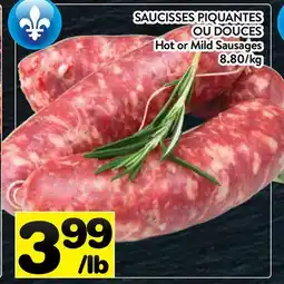 Supermarché PA SAUCISSES PIQUANTES OU DOUCES | Hot or Mild Sausages offer