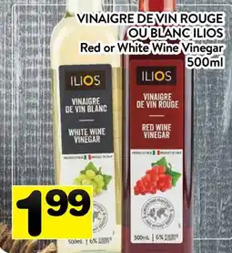 Supermarché PA VINAIGRE DE VIN ROUGE OU BLANC ILIOS | RED OR WHITE WINE VINEGAR offer