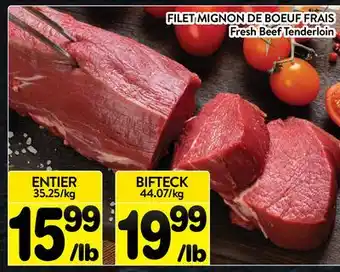 Supermarché PA FILET MIGNON DE BOEUF FRAIS | Fresh Beef Tenderloin offer