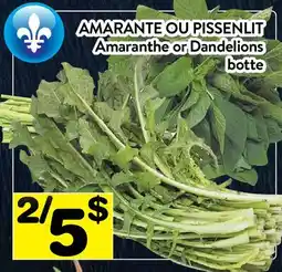 Supermarché PA AMARANTE OU PISSENLIT | Amaranthe or Dandelions offer