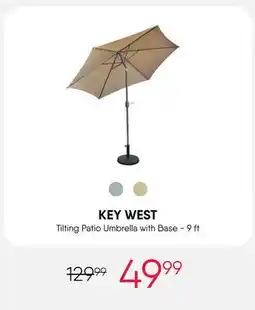 Meubles RD key west - Beige Tilting Patio Umbrella with Base - 9 ft offer