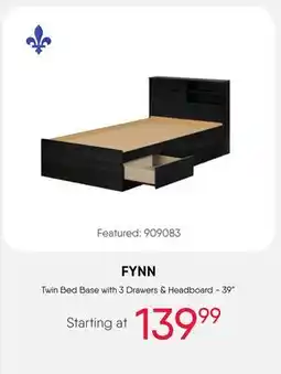 Meubles RD FYNN Twin Bed Base with 3 Drawers & Headboard - 39 offer