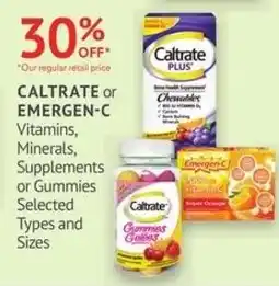Guardian Pharmacy Caltrate or Emergen C Vitamins, Minerals, Supplements or Gummies offer