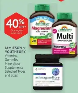 Guardian Pharmacy Jamieson or Youtheory Vitamins, Gummies, Minerals or Supplements offer