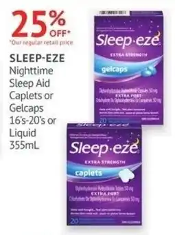Guardian Pharmacy Sleep-eze Nighttime Sleep Aid Caplets or Gelcaps or Liquid offer
