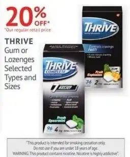 Guardian Pharmacy Thrive Gum or Lozenges offer