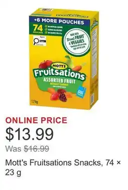 Costco Mott's Fruitsations Snacks, 74 × offer