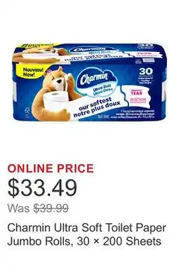 Costco Charmin Ultra Soft Toilet Paper Jumbo Rolls, 30 × 200 Sheets offer