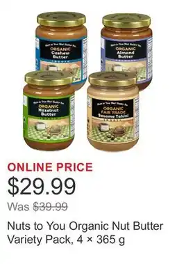Costco Nuts to You Organic Nut Butter Variety Pack, 4 × offer