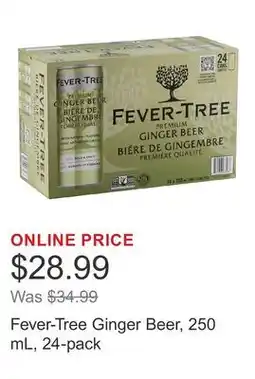 Costco Fever-Tree Ginger Beer, 250 mL, 24-pack offer