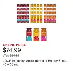Costco LOOP Immunity, Antioxidant and Energy Shots, 48 × offer