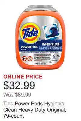 Costco Tide Power Pods Hygienic Clean Heavy Duty Original, 79-count offer