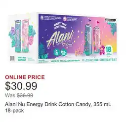 Costco Alani Nu Energy Drink Cotton Candy, 355 mL 18-pack offer