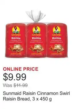 Costco Sunmaid Raisin Cinnamon Swirl Raisin Bread offer