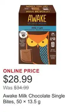 Costco Awake Milk Chocolate Single Bites, 50 × offer