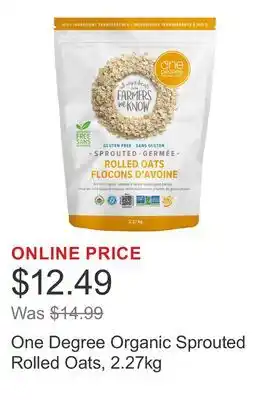Costco One Degree Organic Sprouted Rolled Oats offer