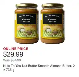 Costco Nuts To You Nut Butter Smooth Almond Butter, 2 × offer
