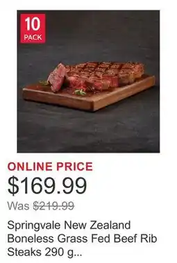 Costco Springvale New Zealand Boneless Grass Fed Beef Rib Steaks 290 g (0.64 lb) x offer