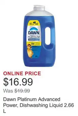 Costco Dawn Platinum Advanced Power, Dishwashing Liquid offer