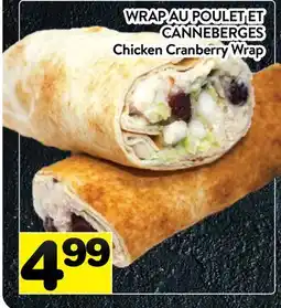 Supermarché PA WRAP AU POULET ET CANNEBERGES offer