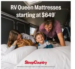 Sleep Country RV Queen Mattresses Starting at $649† offer