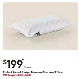 Sleep Country Malouf Zoned Dough Bamboo Charcoal Pillow offer