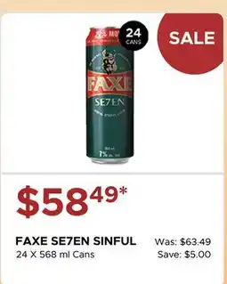 The Beer Store FAXE SE7EN SINFUL offer