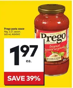 Giant Tiger Prego pasta sauce offer
