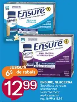 Brunet ENSURE, GLUCERNA Substituts de repas sélectionnés offer