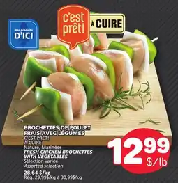 Marché Bonichoix C'EST PRÊT! À CUIRE FRESH CHICKEN BROCHETTES WITH VEGETABLES offer