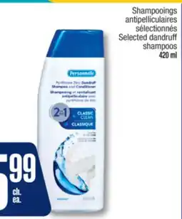 Jean Coutu Personnelle Selected dandruff shampoos offer