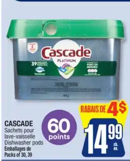 Jean Coutu CASCADE Dishwasher pods offer