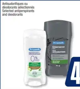 Jean Coutu Selected antiperspirants and deodorants offer