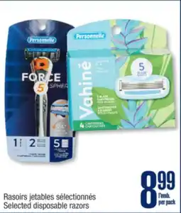 Jean Coutu Personnelle Selected disposable razors offer