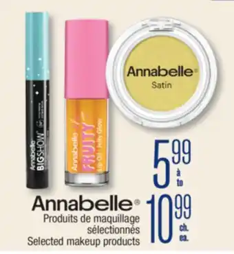 Jean Coutu Annabelle Selected makeup products offer