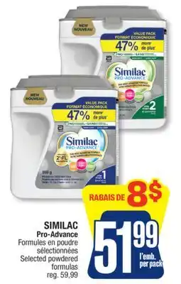 Jean Coutu SIMILAC Pro-Advance Selected powdered formulas offer