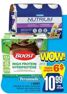 Jean Coutu BOOST Selected meal replacements offer