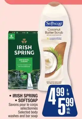 Jean Coutu IRISH SPRING, SOFTSOAP Selected body washes and bar soap offer