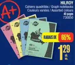 Jean Coutu HILROY Graph Notebooks offer