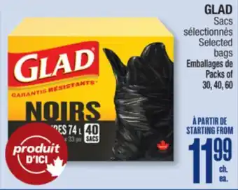 Jean Coutu GLAD Selected bags offer
