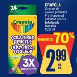 Jean Coutu CRAYOLA Pre-sharpened coloured pencils offer