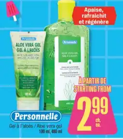 Jean Coutu PERSONNELLE Aloe vera gel offer