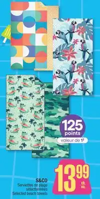 Jean Coutu S&CO Selected beach towels offer
