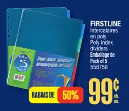 Jean Coutu FIRSTLINE Intercalaires Poly index dividers Emballage de Pack of 5 offer