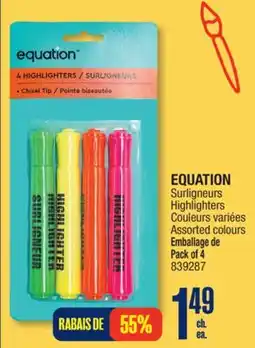 Jean Coutu EQUATION Highlighters offer